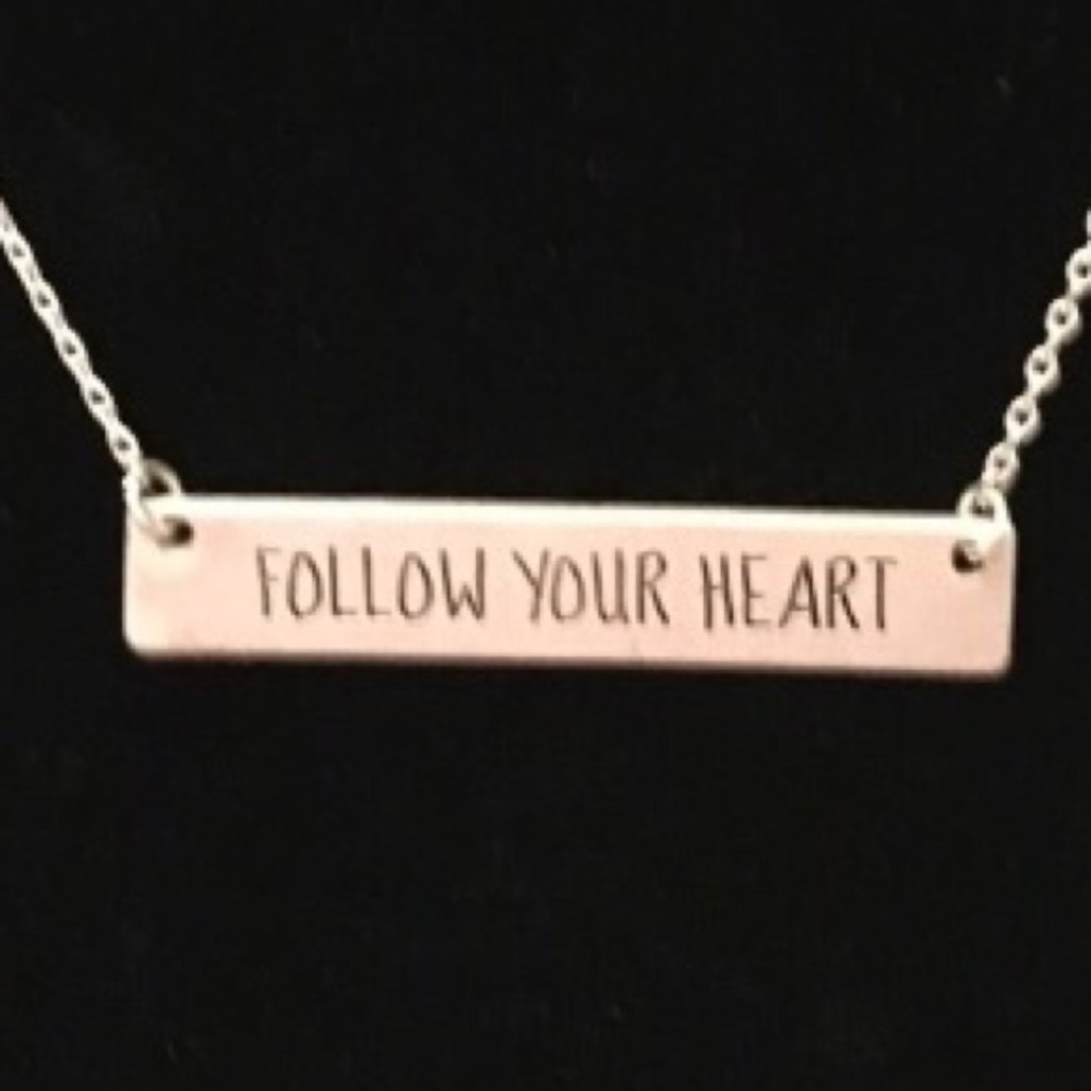 ⭐️NWT⭐️ “Follow Your Heart” silver bar necklace